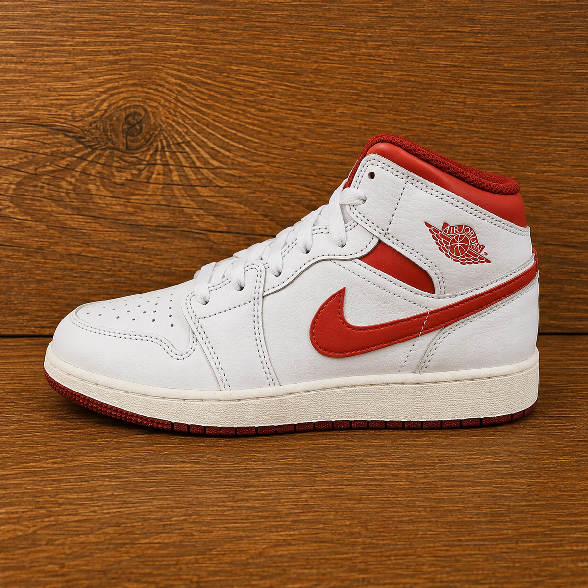 Air Jordan 1 Mid SE White Dune Red