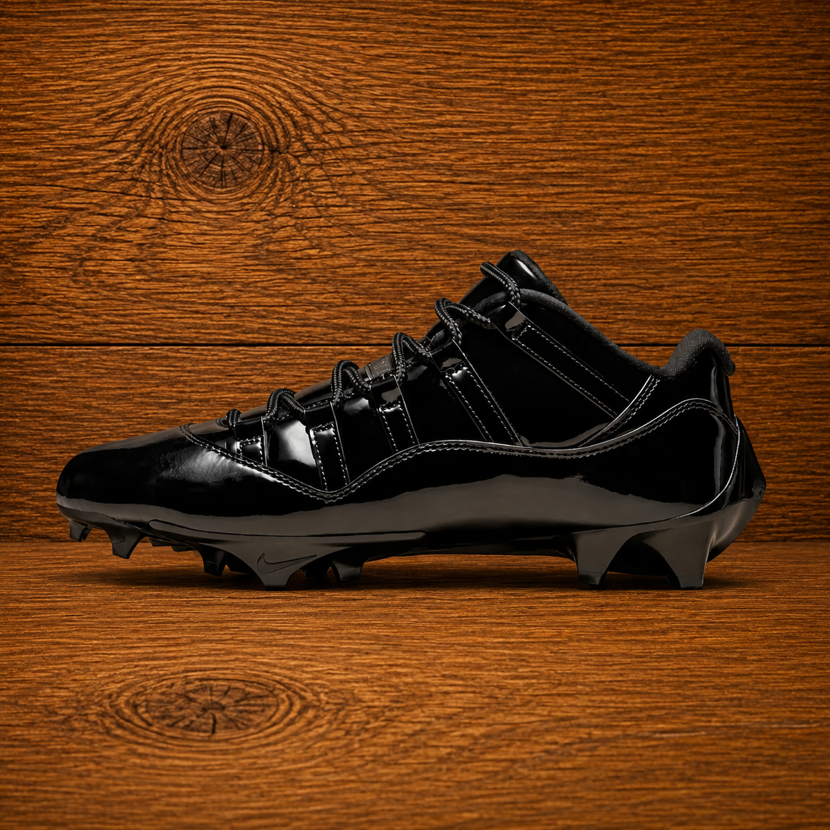Jordan 11 Low TD Football Cleat Patent Black