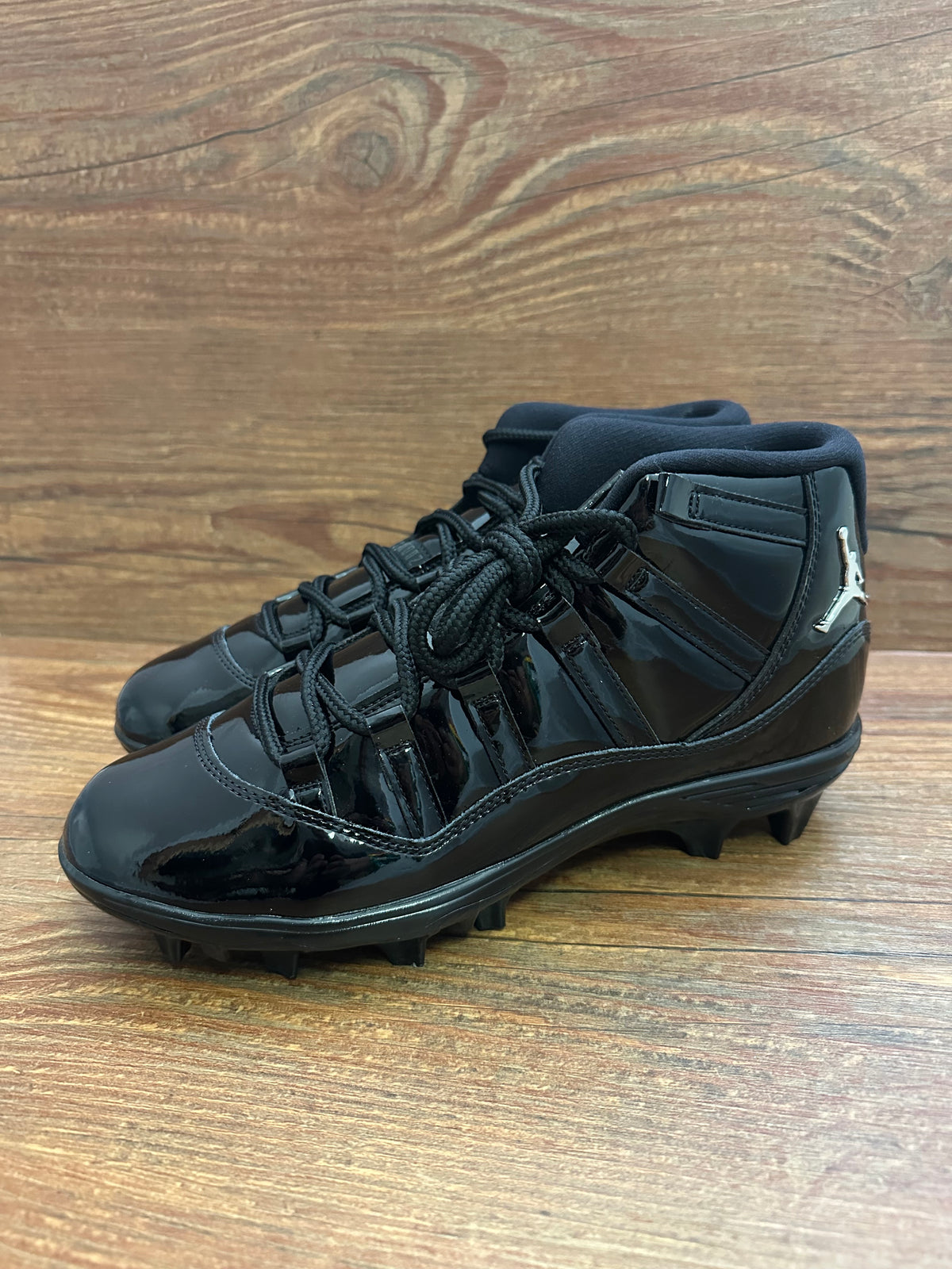 Air Jordan 11 Mid TD Patent Black Football Cleats