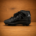 Air Jordan 11 Mid TD Patent Black Football Cleats