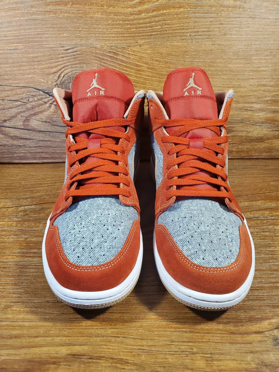 Jordan 1 Mid "Denim/Red"