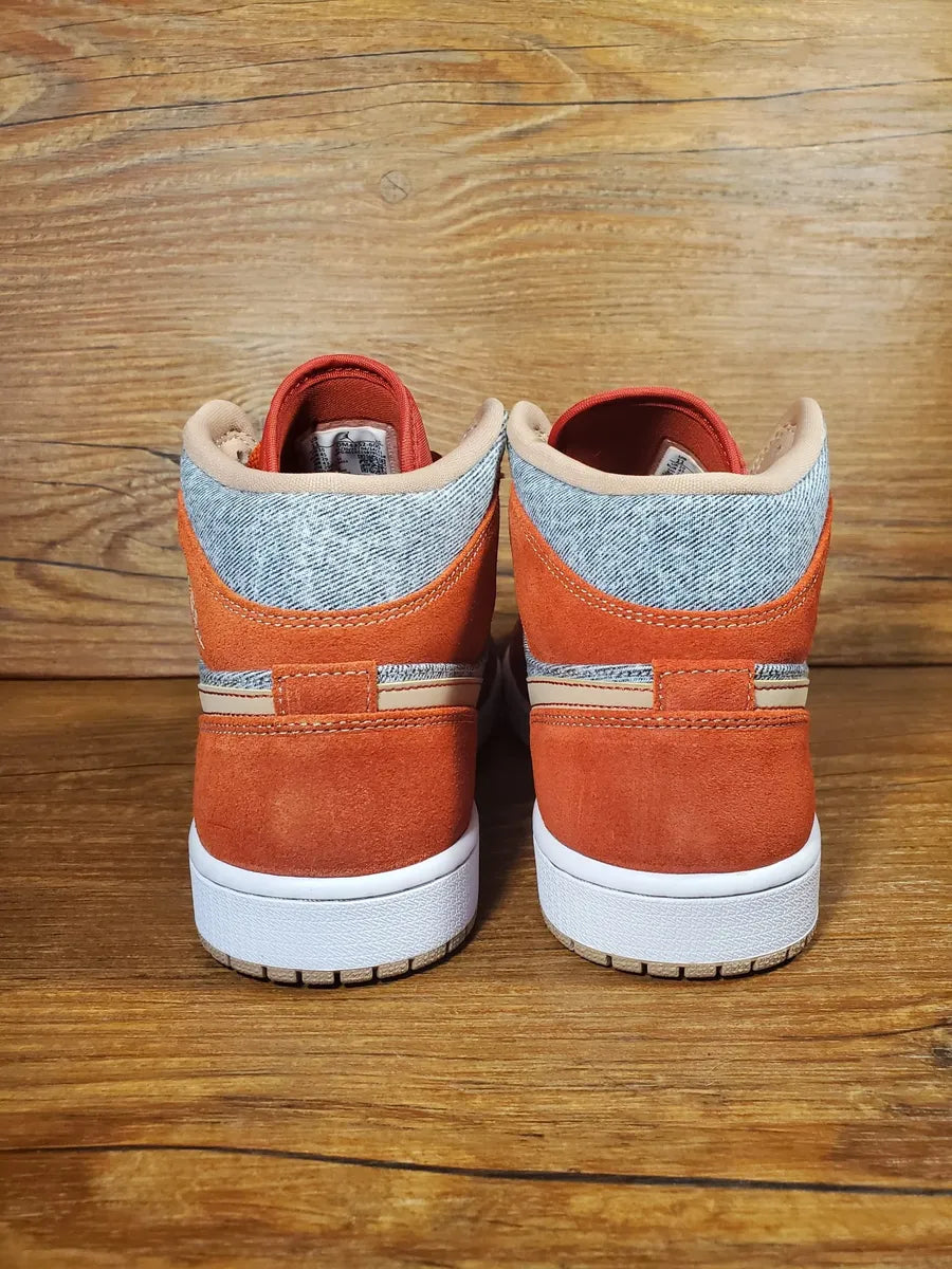 Jordan 1 Mid "Denim/Red"