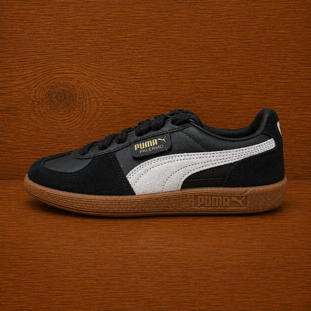 Puma Palermo Leather Black Feather Grey Gum