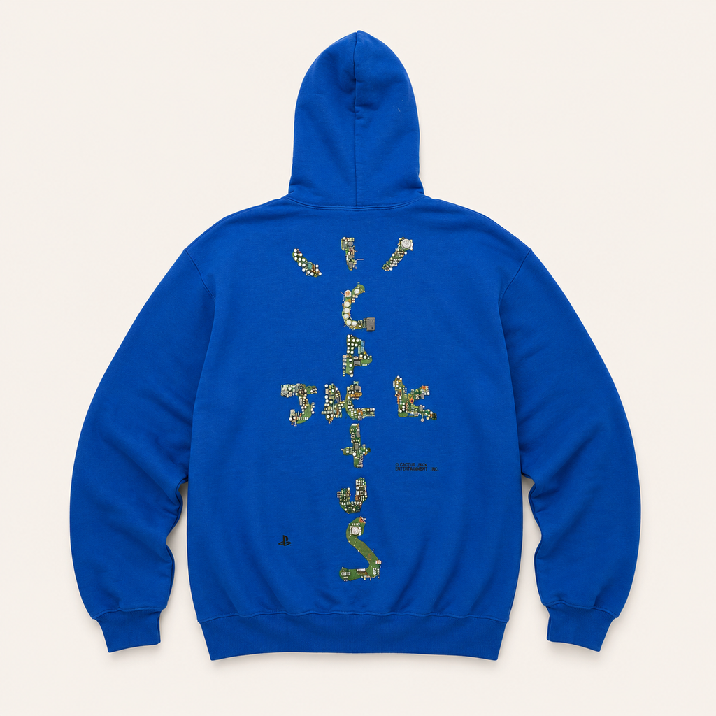 Travis Scott x PlayStation Motherboard III Hoodie Royal Blue